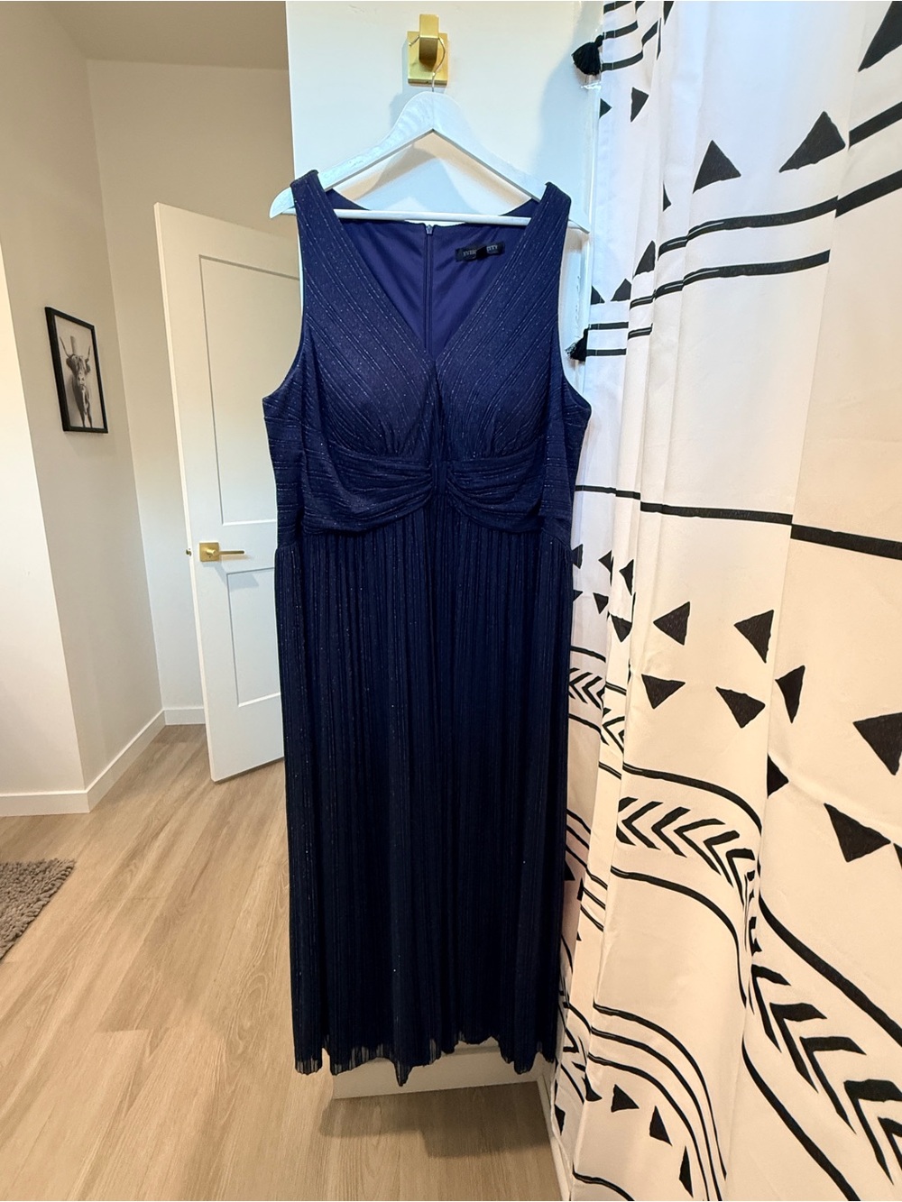 Ever Pretty Size 24 Navy Blue Sleeveless Maxi Dress with Subtle Sparkle